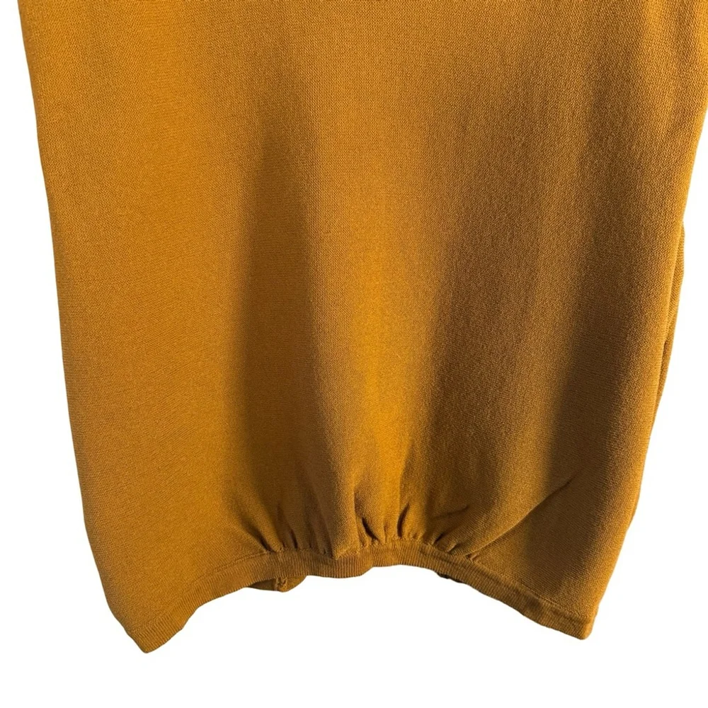 Dex Mustard V-Neck Buttoned Sweater Size XS Minimalist Office Business Casual